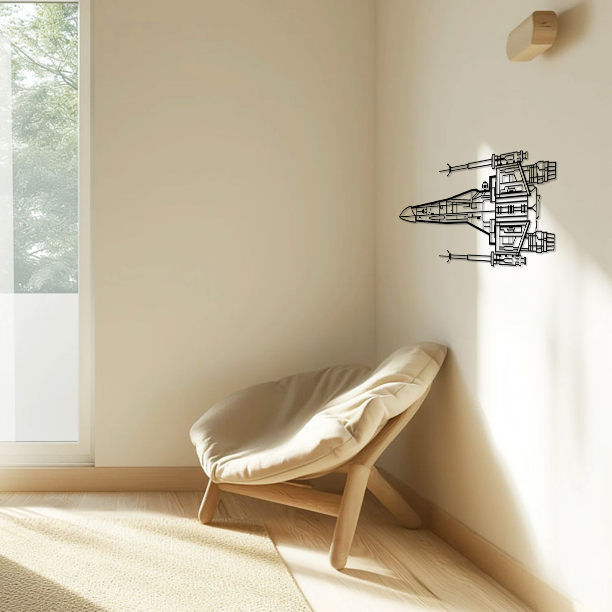 Metallwanddekoration – Inspiriert von legendären Science-Fiction-Sternenjägern