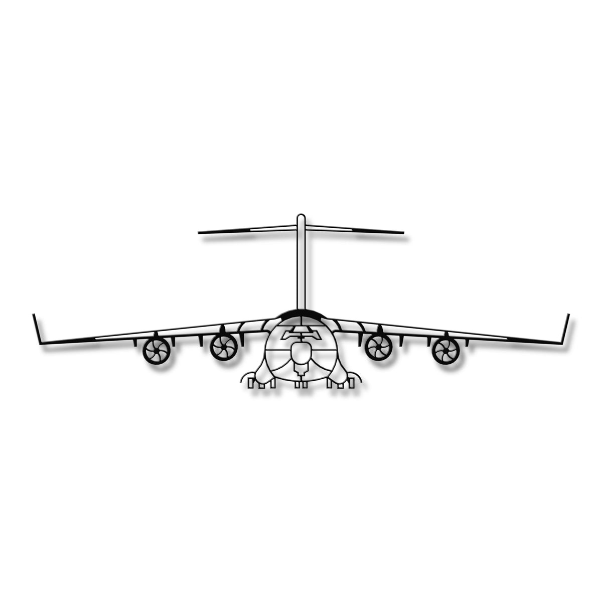 Boeing C-17A Globemaster III – Strategiczny gigant transportu wojskowego, metalowa sylwetka ścienna