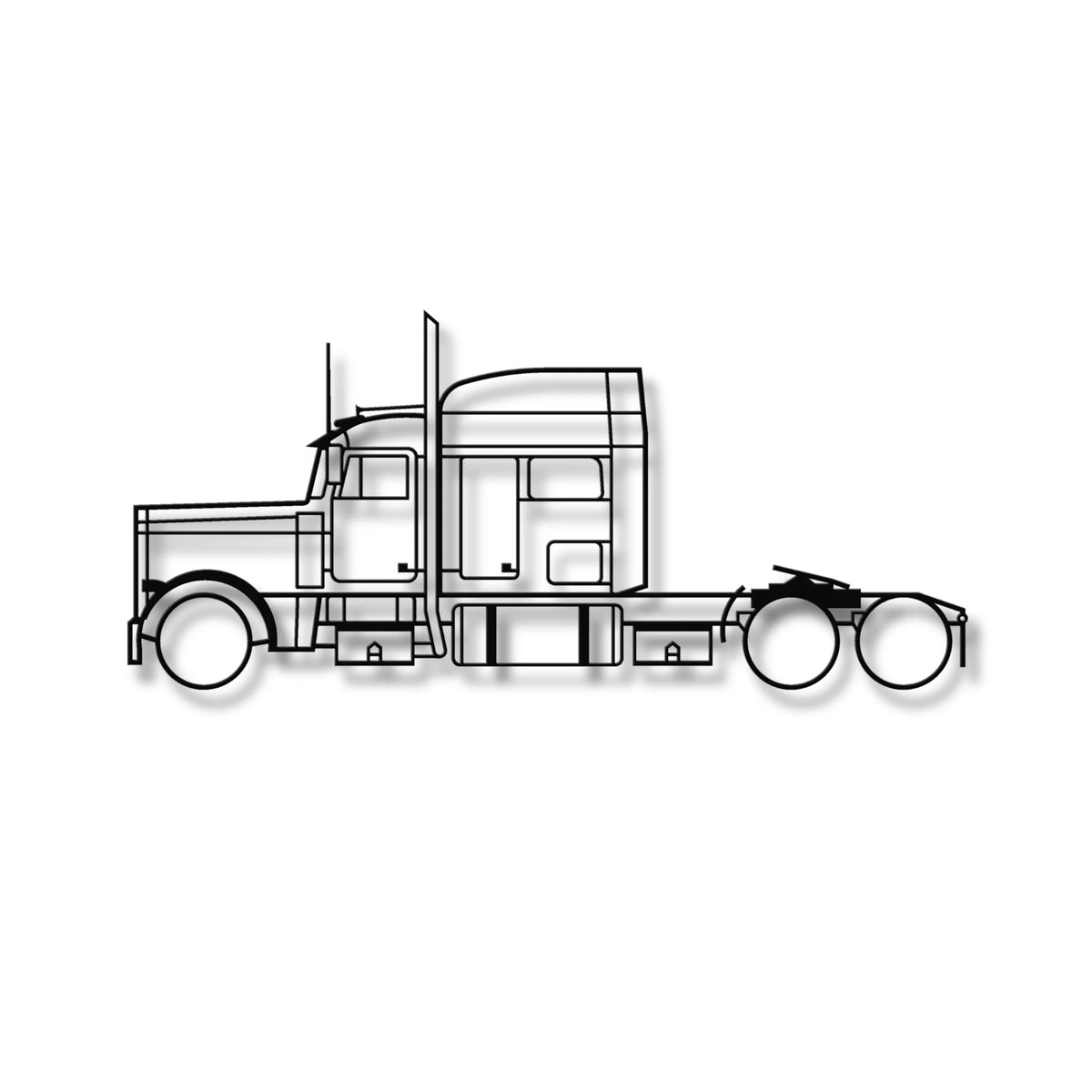 Metalowa sylwetka ścienna Peterbilt 379, ozdoba na ścianę w stylu loft.