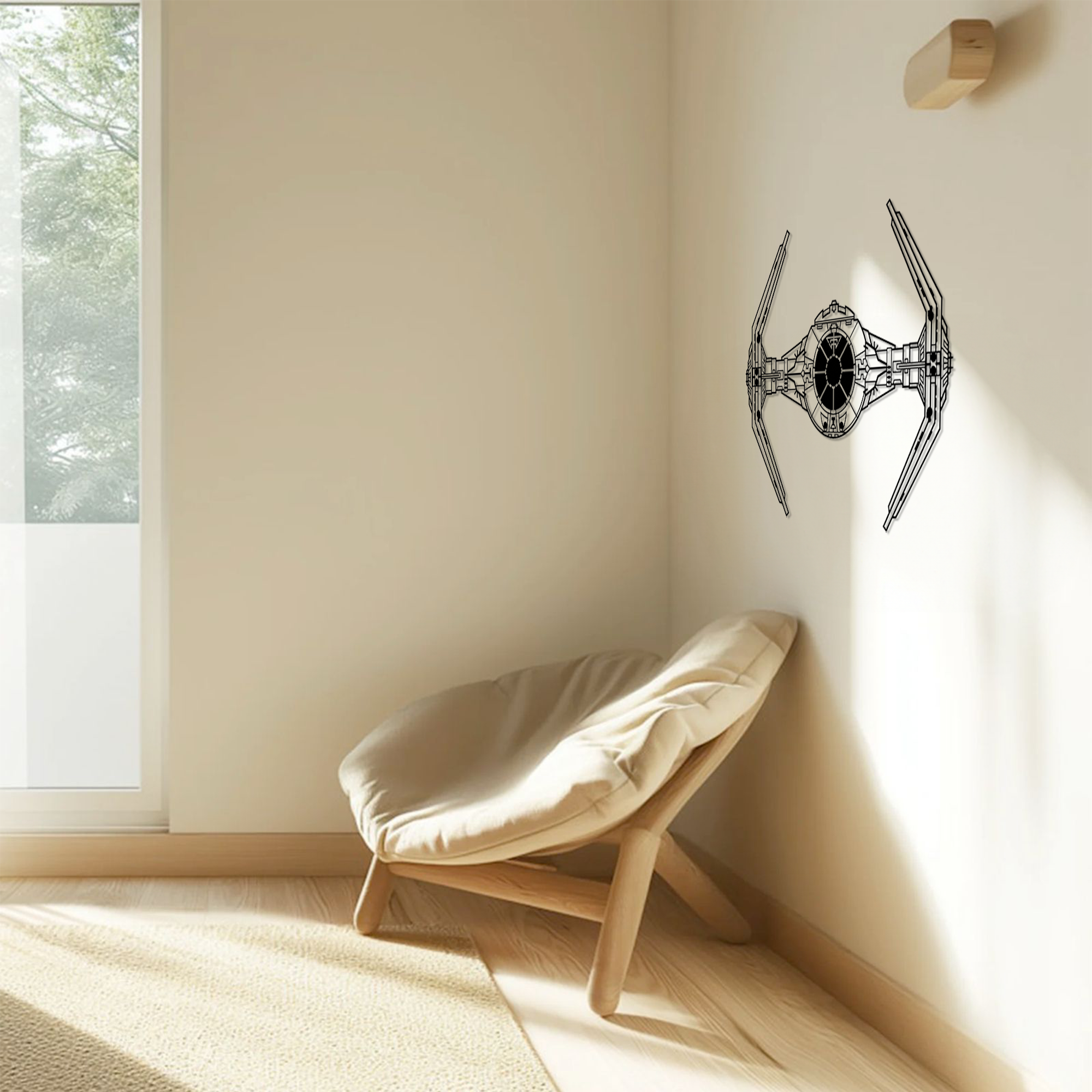 Metall-Wanddekoration – Inspiriert von futuristischen Interceptor-Sternenjägern