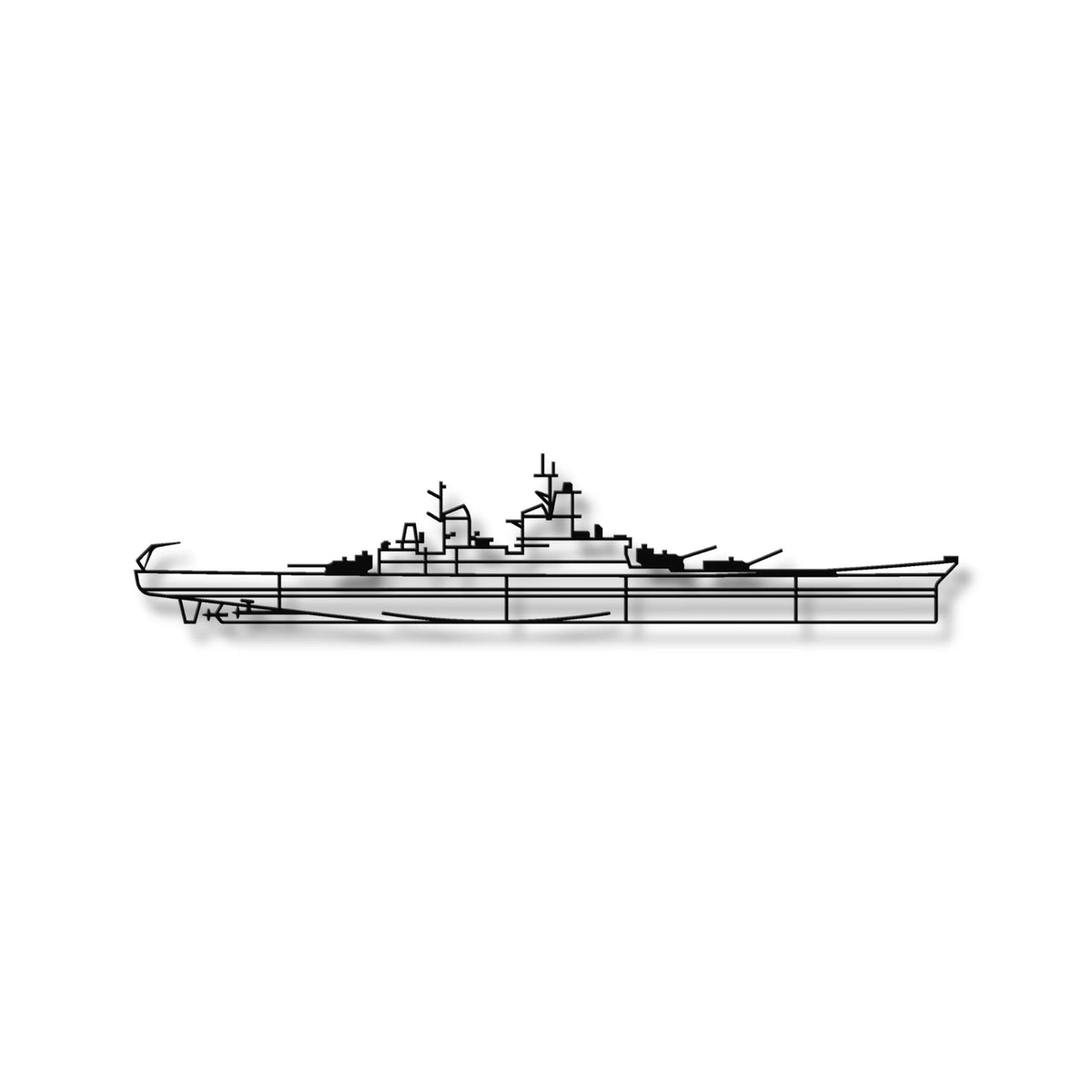 Metalowa dekoracja ścienna USS Missouri 3D, luksusowy design do loftu.