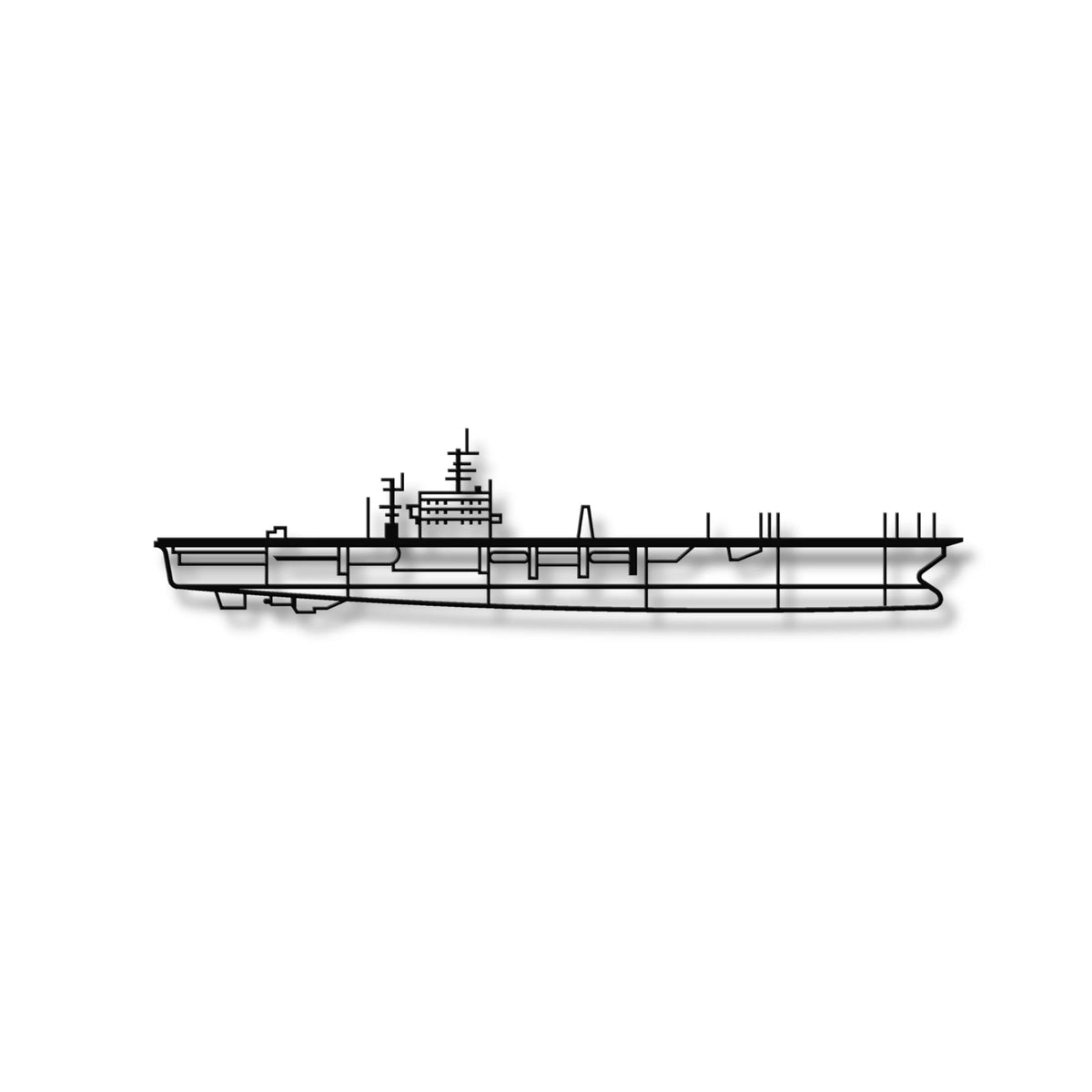 Metalowa sylwetka USS Nimitz 3D - elegancka ozdoba na ścianę loft.