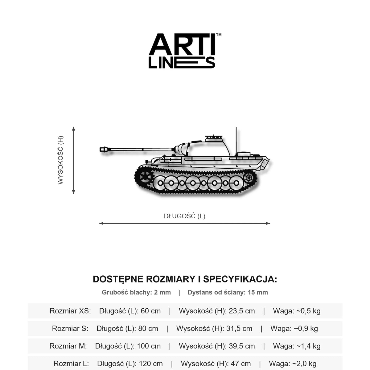 Wymiary: Panzerkampfwagen V Panther – Słynny niemiecki czołg II wojny światowej, stalowa sylwetka